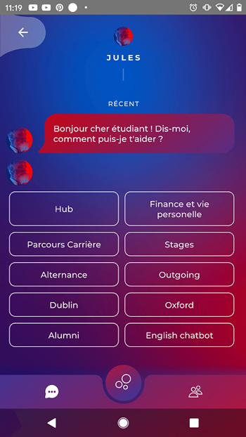 Ward appli chatbot Posez vos questions au Chatbot