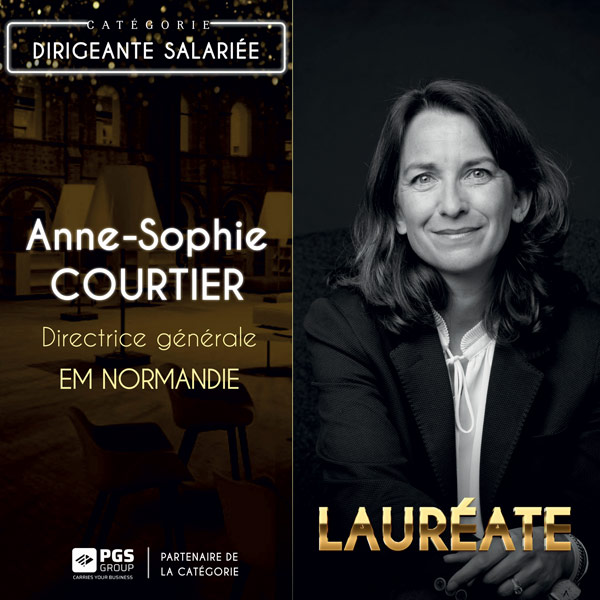 Anne-Sophie Courtier lauréate dans la catégorie Dirigeante salariée Anne-Sophie Courtier lauréate dans la catégorie Dirigeante salariée
