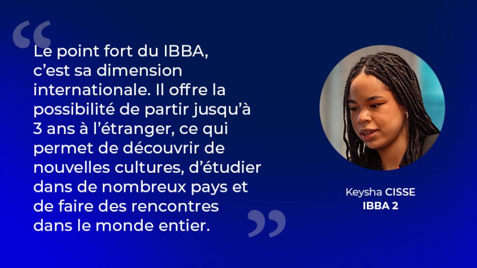  Le point fort du IBBA, c’est sa dimension internationale.